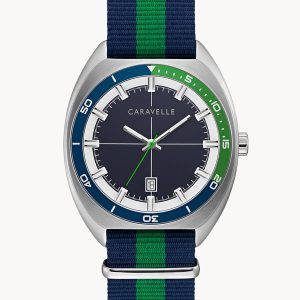 CARAVELLE BY BULOVA RETRO BLUE DIAL MEN’S WATCH 43B169