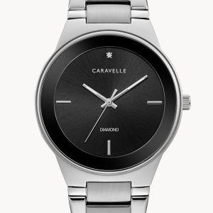 CARAVELLE BY BULOVA MODERN BLACK DIAL MEN’S WATCH 43D106