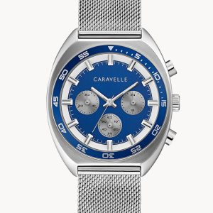 CARAVELLE BY BULOVA RETRO BLUE DIAL MEN’S WATCH 43K100
