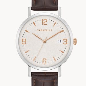 CARAVELLE BY BULOVA DRESS SILVER-TONE DIAL MEN’S WATCH 44A118