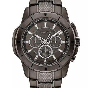 CARAVELLE BY BULOVA GUNMETAL ION DIAL CHRONOGRAPH MEN’S WATCH 45A142