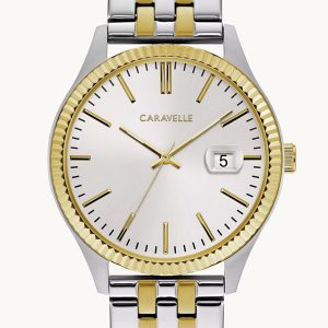 CARAVELLE BY BULOVA DRESS SILVER-TONE DIAL MEN’S WATCH 45B148