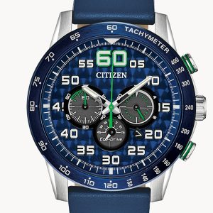 CITIZEN PRIMO BLUE DIAL LEATHER STRAP MEN'S WATCH CA4438-00L