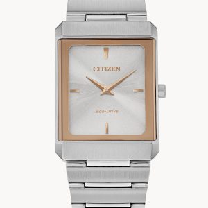 CITIZEN STILETTO SILVER TONE DIAL WOMEN’S STAINLESS STEEL WATCH EG6016-58A