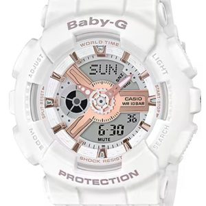 G-SHOCK BABY-G BA-110 SERIES WHITE DIAL MEN’S WATCH BA110RG-7A