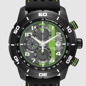 CITIZEN PRIMO CHRONOGRAPH GREY/GREEN DIAL MEN’S WATCH CA0467-20H