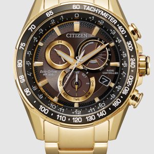 CITIZEN PCAT ATOMIC TIMEKEEPING BROWN DIAL MEN’S WATCH CB5912-50E
