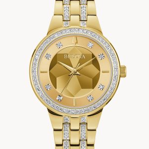 BULOVA PHANTOM CHAMPANE DIAL STAINLESS STEEL BRACELET WOMEN’S WATCH 97L176