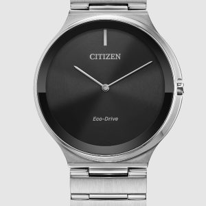 CITIZEN STILETTO ECO-DRIVE BLACK DIAL STAINLESS STEEL MEN’S WATCH AR3110-52E