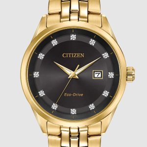 CITIZEN ADDYSEN ECO-DRIVE BLACK DIAL STAINLESS STEEL MEN’S WATCH BM7252-51G