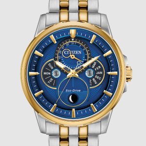CITIZEN CALENDRIER MOONPHASE BLUE DIAL MEN'S WATCH BU0054-52L