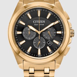 CITIZEN PEYTON BLACK DIAL STAINLESS STEEL MEN’S WATCH CA4512-50E