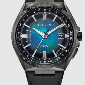 CITIZEN ATTESA ATOMIC TIMEKEEPING / SUPER TITANIUM BLUE DIAL MEN’S WATCH CB0215-18L