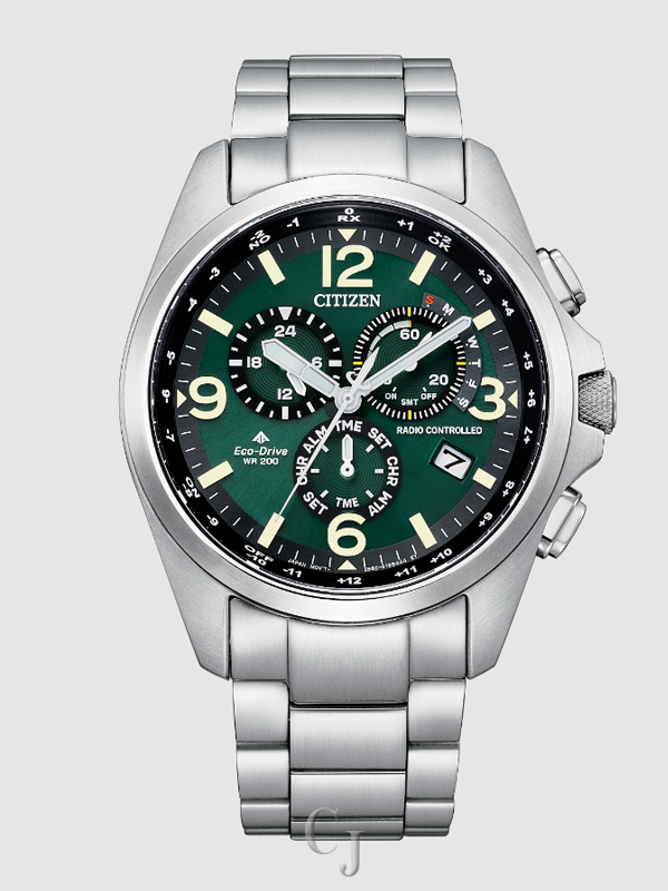 CITIZEN PROMASTER LAND ATOMIC TIMEKEEPING GREEN DIAL MEN'S WATCH CB5921-59X