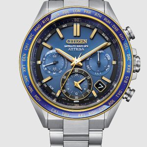 CITIZEN ATTESA BLUE/GREEN DIAL SATELLITE WAVE GPS MEN’S WATCH CC4054-68L