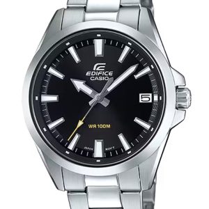 CASIO EDIFICE 3-HAND ANALOG BLACK DIAL MEN'S WATCH EFV-100D-1AV