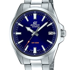 CASIO EDIFICE 3-HAND ANALOG BLUE DIAL MEN'S WATCH EFV-100D-2AV