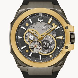 BULOVA MAQUINA GRAY DIAL SILICONE STRAP MEN’S WATCH 98A310