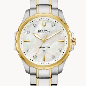 BULOVA MARINE STAR WHITE DIAL STAINLESS STEEL BRACELET WOMEN'S WATCH 98P227