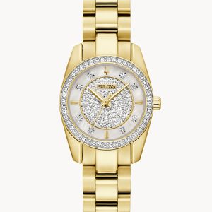 BULOVA CRYSTAL WHITE DIAL WOMEN’S BOX SET 98X137 BULOVA CRYSTAL WHITE DIAL WOMEN’S BOX SET 98X137