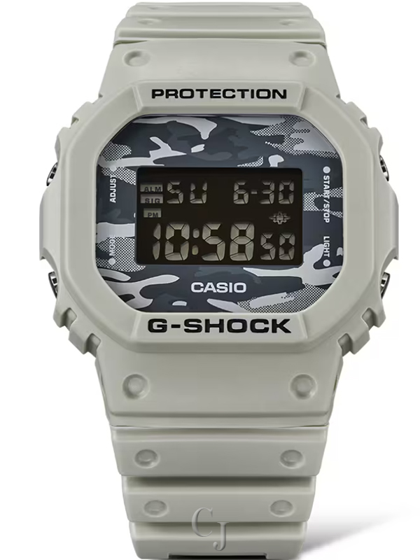 G-SHOCK 5600 SERIES DIGITAL GRAY CAMOUFLAGE DIAL MEN’S WATCH DW5600CA-8 - Image 6