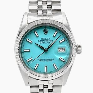 ROLEX DATEJUST 36MM TURQUOISE DIAL JUBILEE STAINLESS STEEL BAND 1601