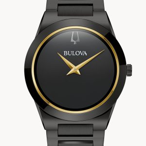 BULOVA MILLENNIA BLACK DIAL STAINLESS STEEL BRACELET MEN’S WATCH 98A313