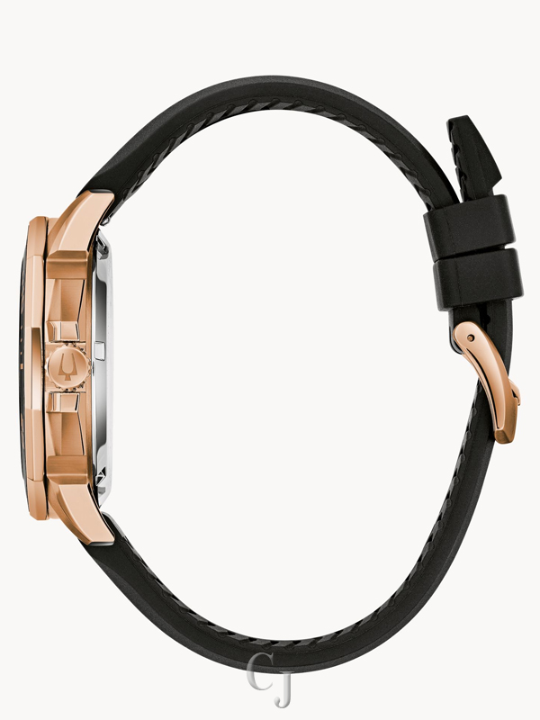 BULOVA MARINE STAR SERIES C BROWN DIAL SILICONE STRAP MEN’S WATCH 98B421 - Image 2