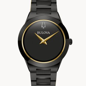 BULOVA MILLENNIA BLACK DIAL STAINLESS STEEL BRACELET WOMEN'S WATCH 98L314