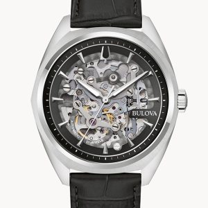 BULOVA SURVEYOR BLACK DIAL STAINLESS STEEL BRACELET MEN’S WATCH 96A310