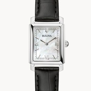 BULOVA SUTTON WHITE DIAL LEATHER STRAP WOMEN’S WATCH 96L330