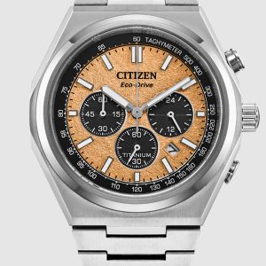 CITIZEN FORZA CHRONO SALMON DIAL MEN’S SUPER TITANIUM WATCH CA4610-85Z