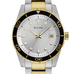 BULOVA SILVER DIAL MEN’S STAINLESS STEEL WATCH 98A198