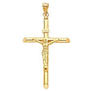 14K Yellow gold Crucifix Pendant