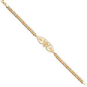 14k Tri-Color 15 Years ID Bracelet