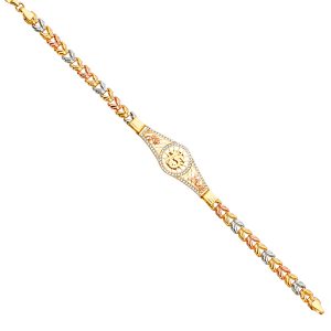 14k Tri-Color 15 Years ID Bracelet