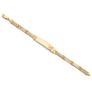 14k Tri-Color 15 Years ID Bracelet