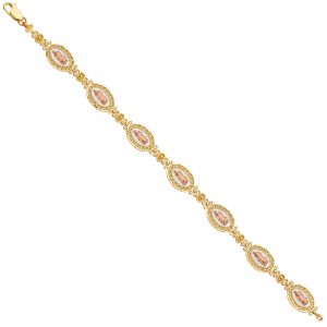 14k Gold Tri-Color Guadalupe Bracelet