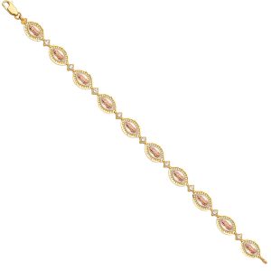 14k Gold Tri-Color Guadalupe Bracelet