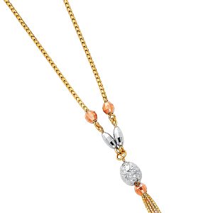 14k Gold Tri-Color Light Hanging Necklace