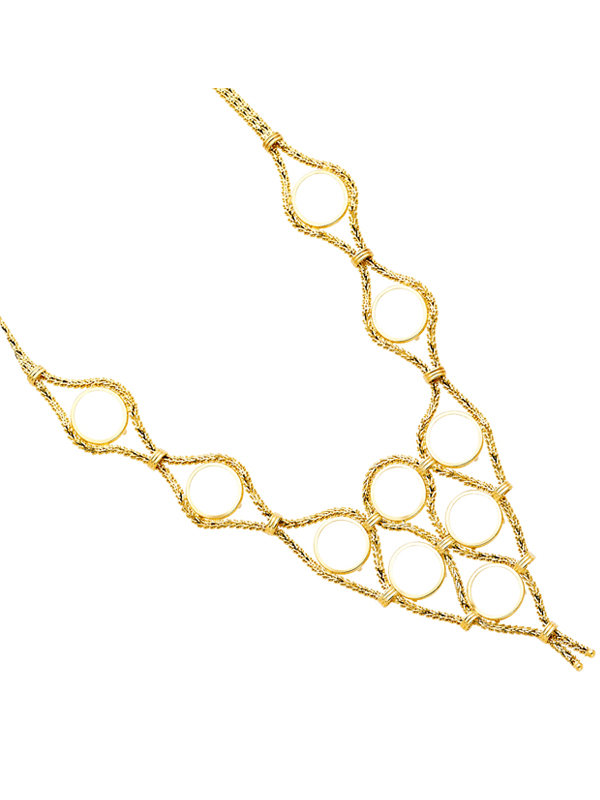 14k Yellow Gold 2.5 Pesos (10PCS) Bola Necklace