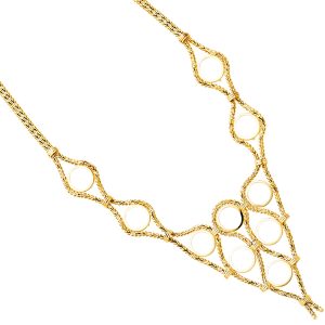 14k Yellow Gold 14KY 2 Pesos (10PCS) Bola Necklace