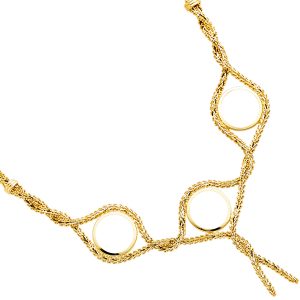 14k Yellow Gold 2.5 Pesos (3PCS) Bola Necklace