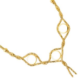 14k Yellow Gold 14KY 2 Pesos (3PCS) Bola Necklace