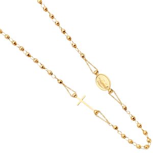 14K Yellow Gold Guadalupe Fashion Rosary Necklace