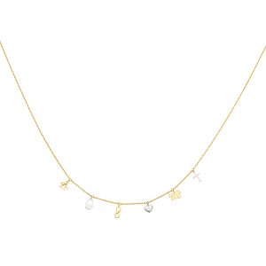 14KY Two-Tone Gold Dangling Light Necklace