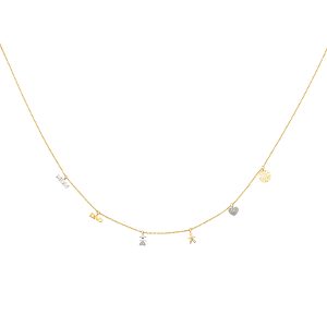 14KY Two-Tone Gold Dangling Light Necklace