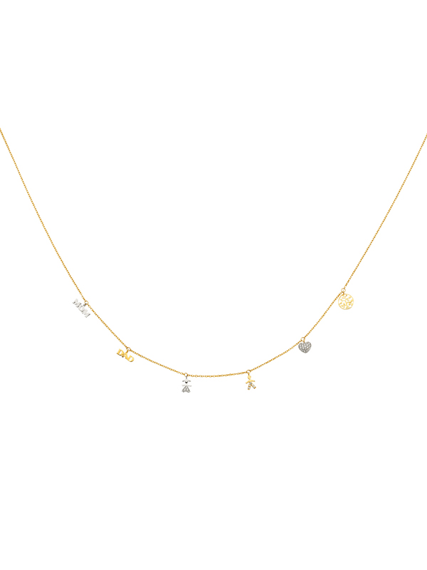 14KY Two-Tone Gold Dangling Light Necklace