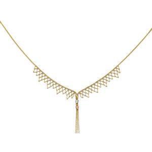 14k Gold Tri-Color Beaded Necklace with DC Heart