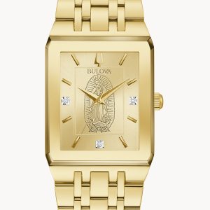 BULOVA OUR LADY OF GAUDALUPE MEN'S DIAMOND WATCH 97D120LG